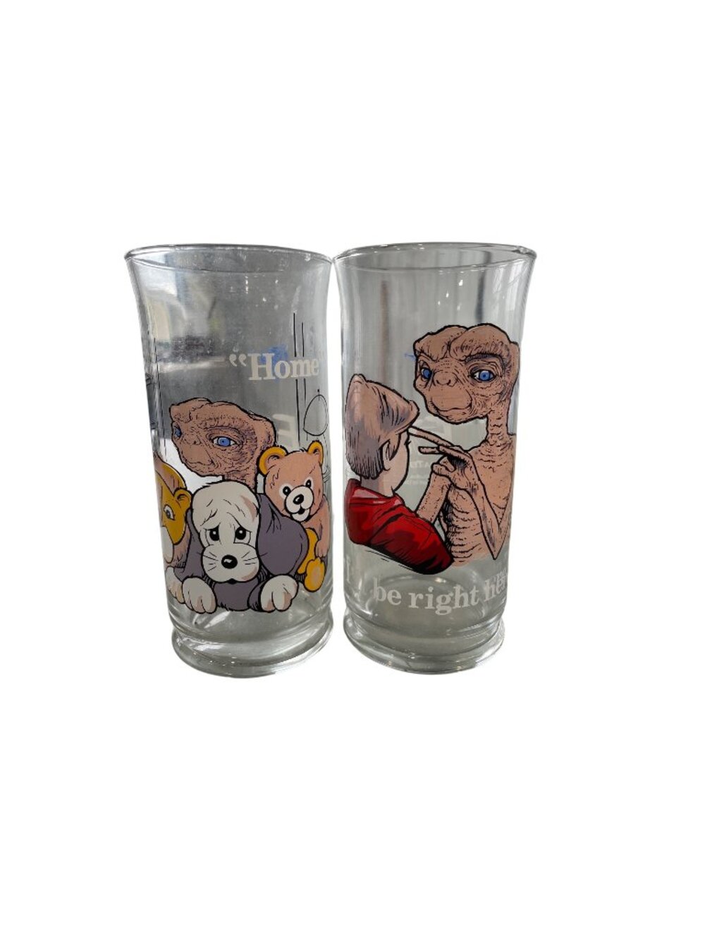 Vintage 80s Pizza Hut Collectible Glass Set E.T. Limited Edition 1982 Collection